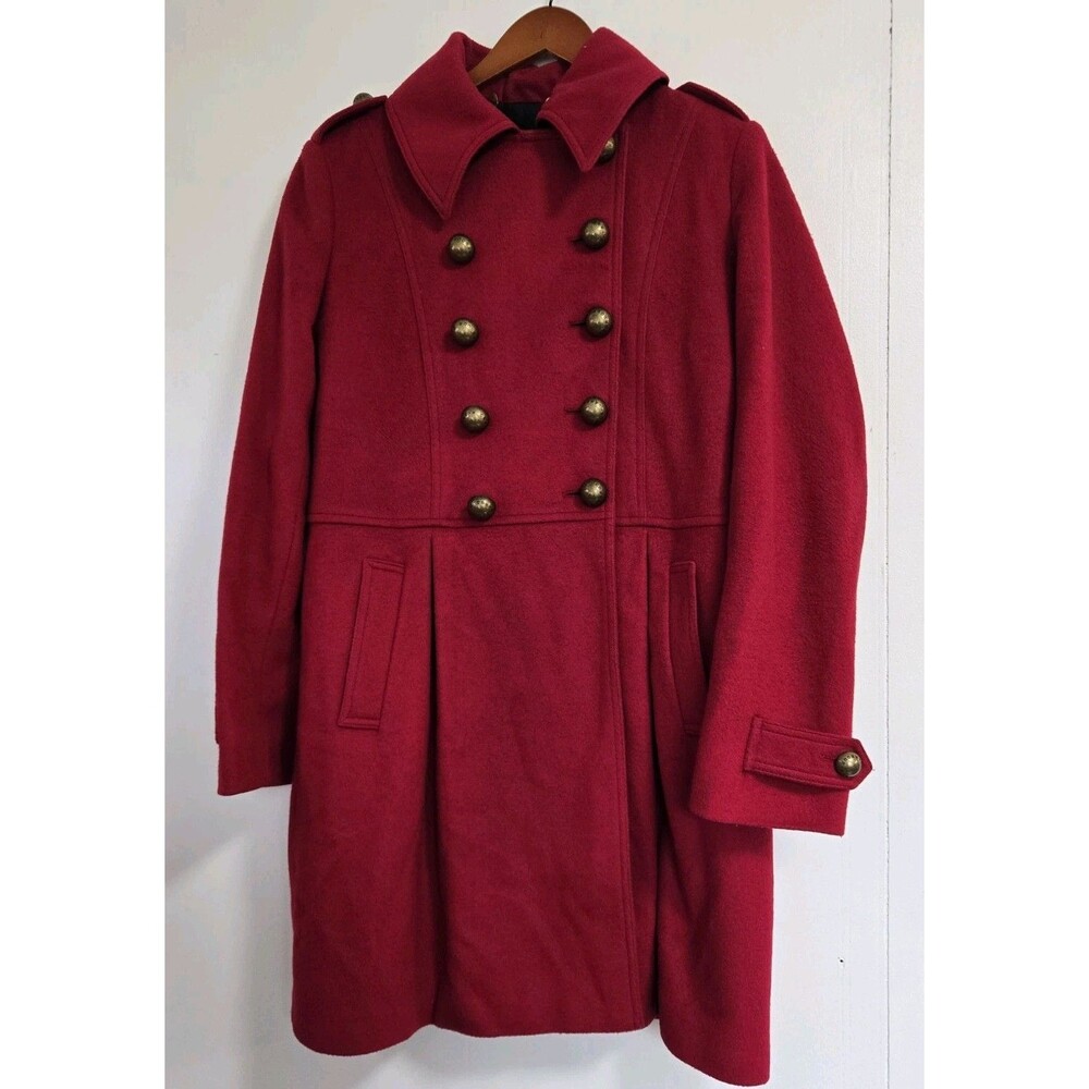 Barbour Red Double-Breasted Pea Coat